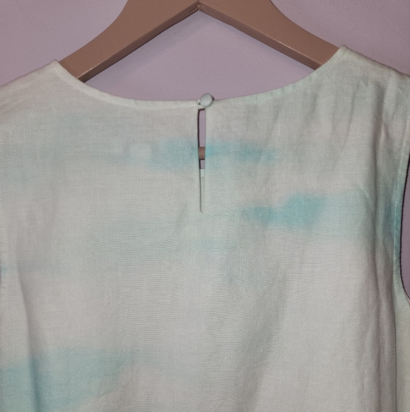 J.JILL Love 100% Linen Blue Beach Palm Tree Tropical Print Dress, size M - Picture 5 of 11